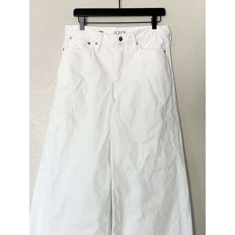 J.Crew High-Rise Superwide-Leg Jeans White 100% Cotton Size 30 - Picture 2 of 8